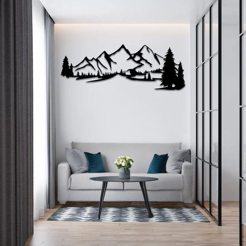 Déco murale métal Montagne