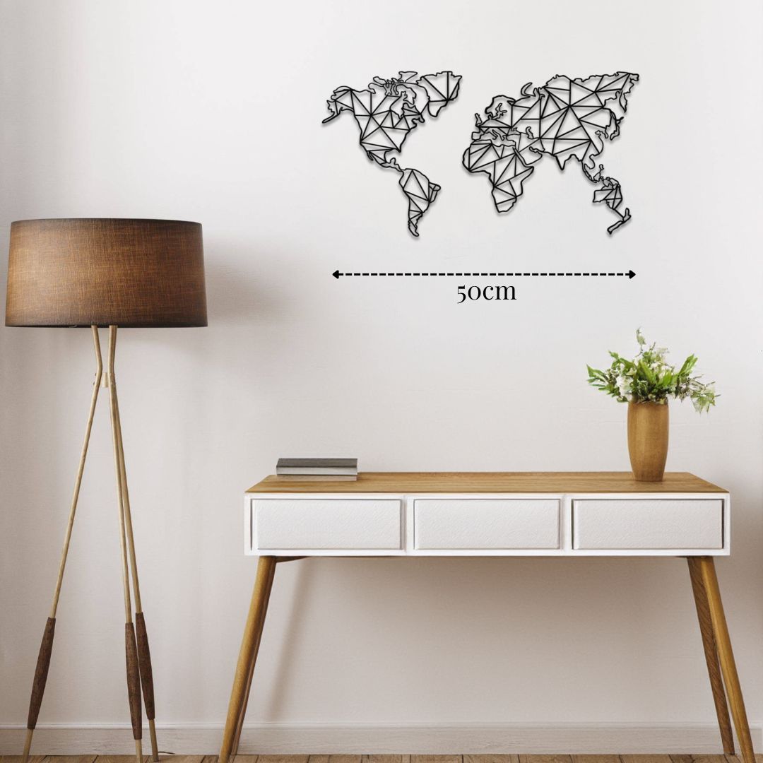 Décoration Carte du monde en métal