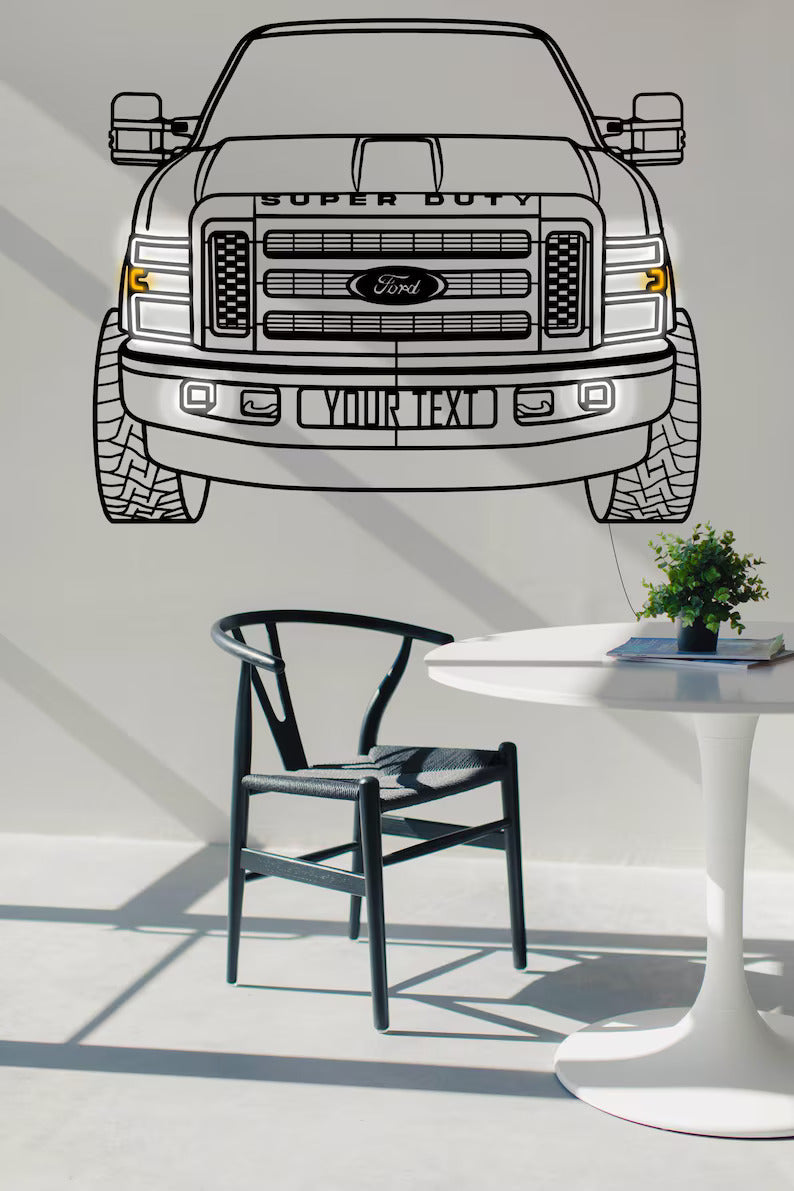 Décoration Ford F350 en métal LED