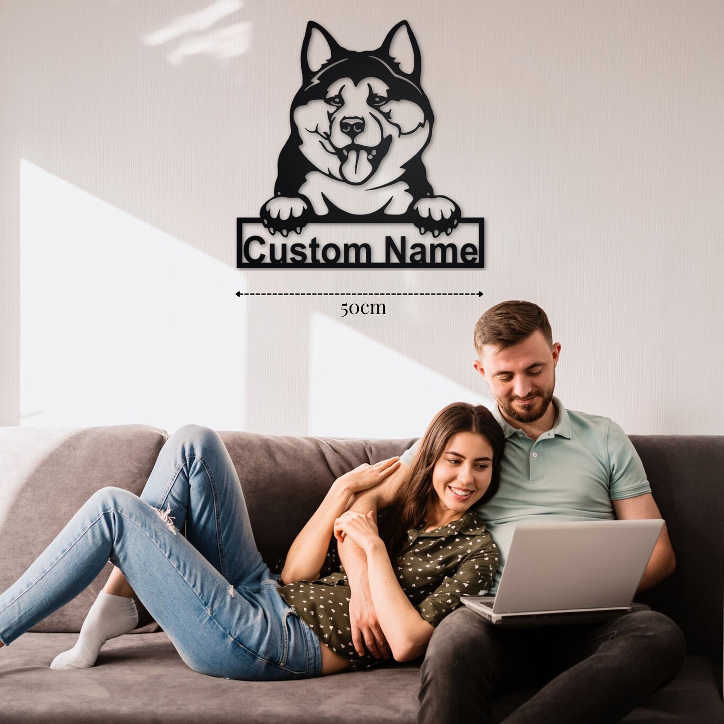 Décoration Métal Chien Akita Inu Murale PrecisionMetal