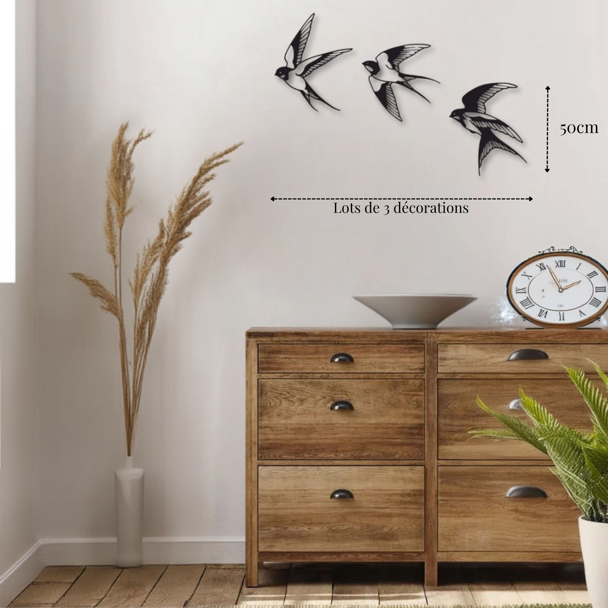 Décoration métal Hirondelle Métal Extérieur Precision