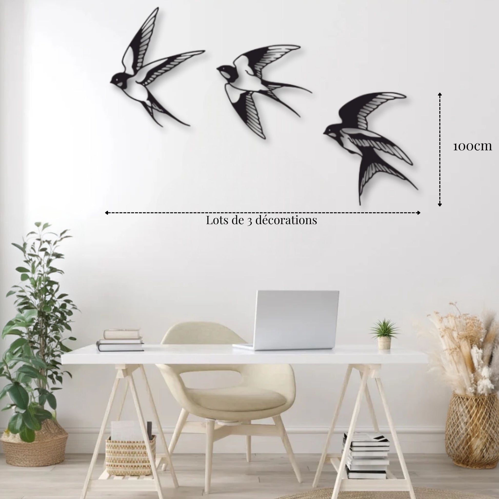 Décoration murale Hirondelle Métal Extérieur Precision