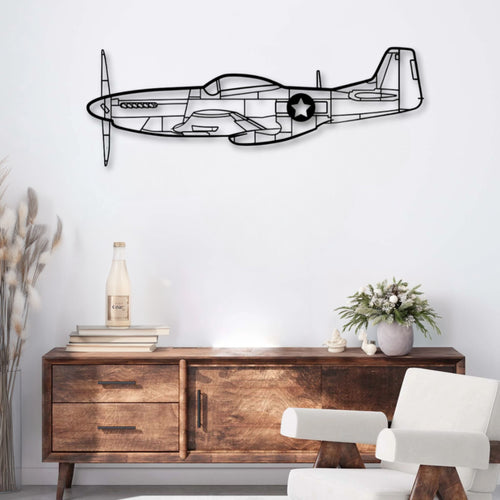 Décoration murale métal Avion P-51 Mustang Precision