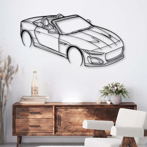 Décoration murale métal Voiture Jaguar F-Type (Vue de dessus) PrecisionMetal