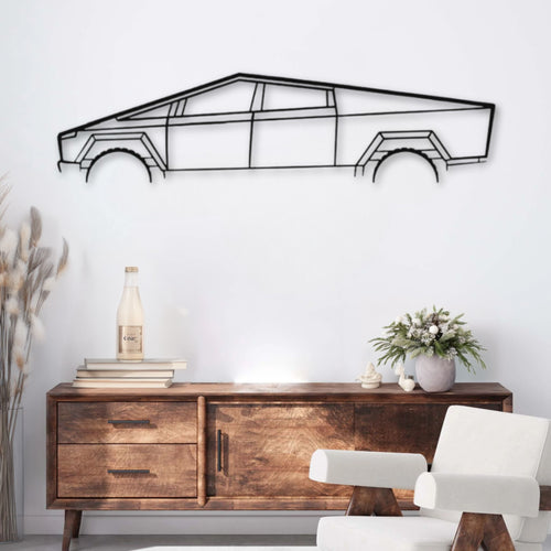 Décoration murale métal Voiture Tesla Cybertruck PrecisionMetal