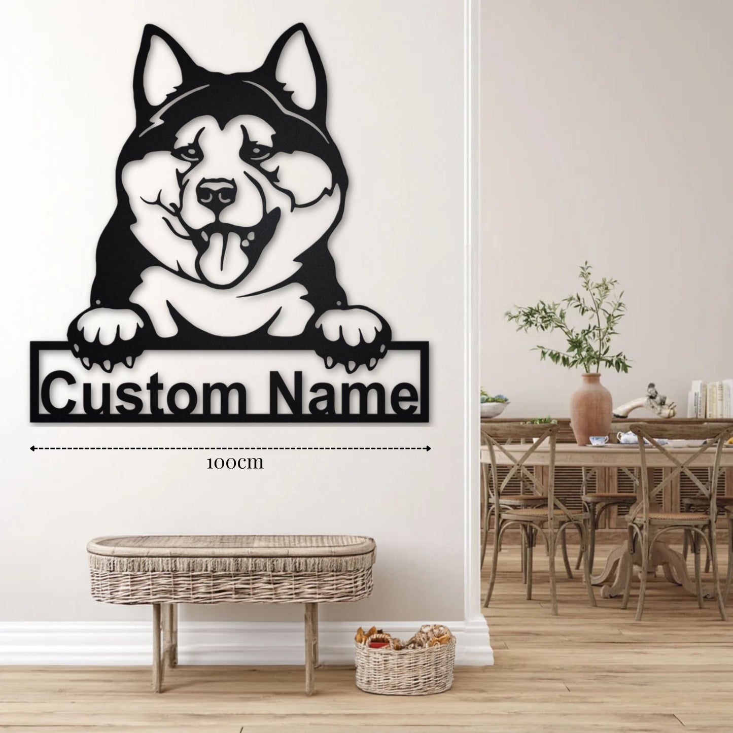 Décoration Murale pour Chien Akita Inu PrecisionMetal