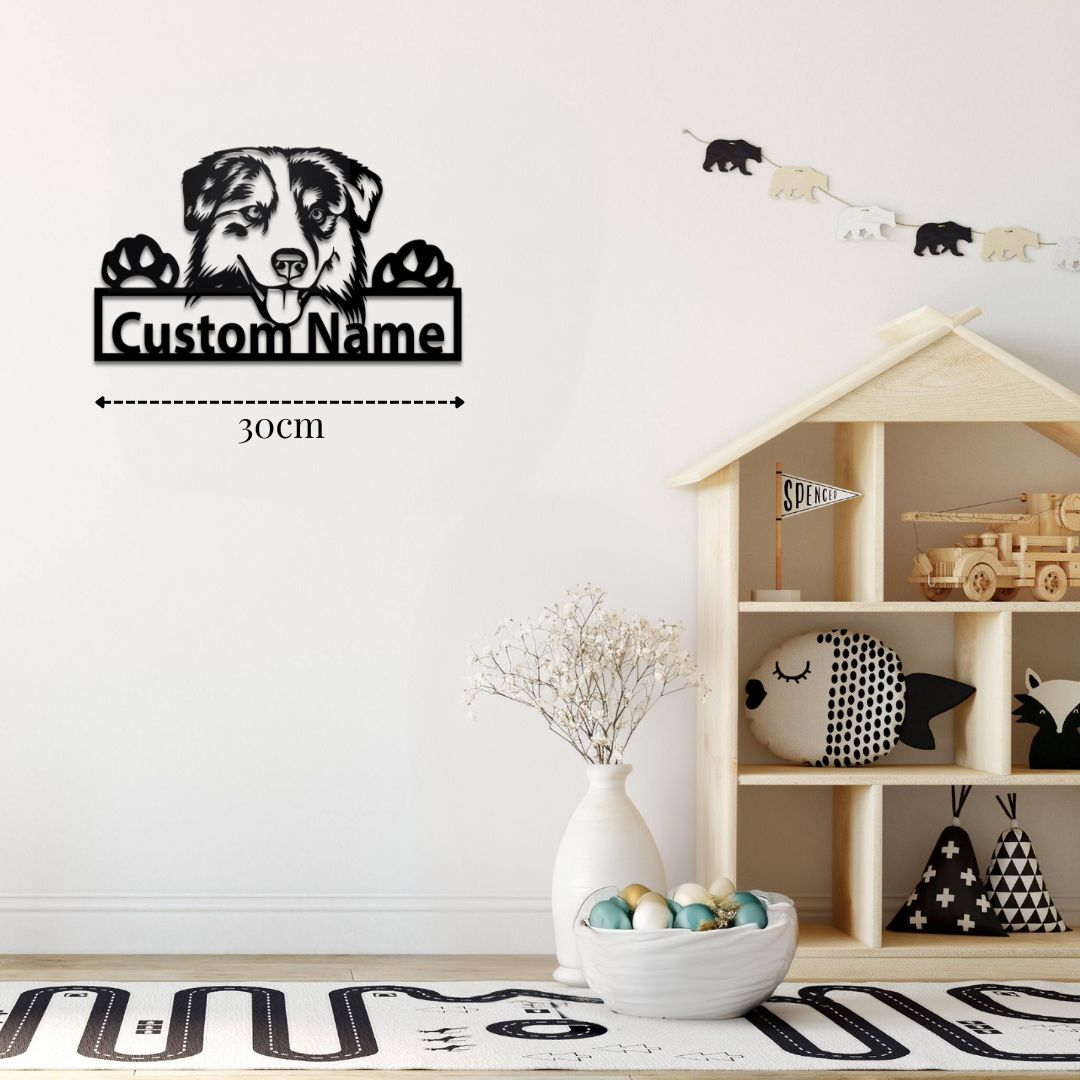 Petite Décoration Murale Berger Australien PrecisionMetal