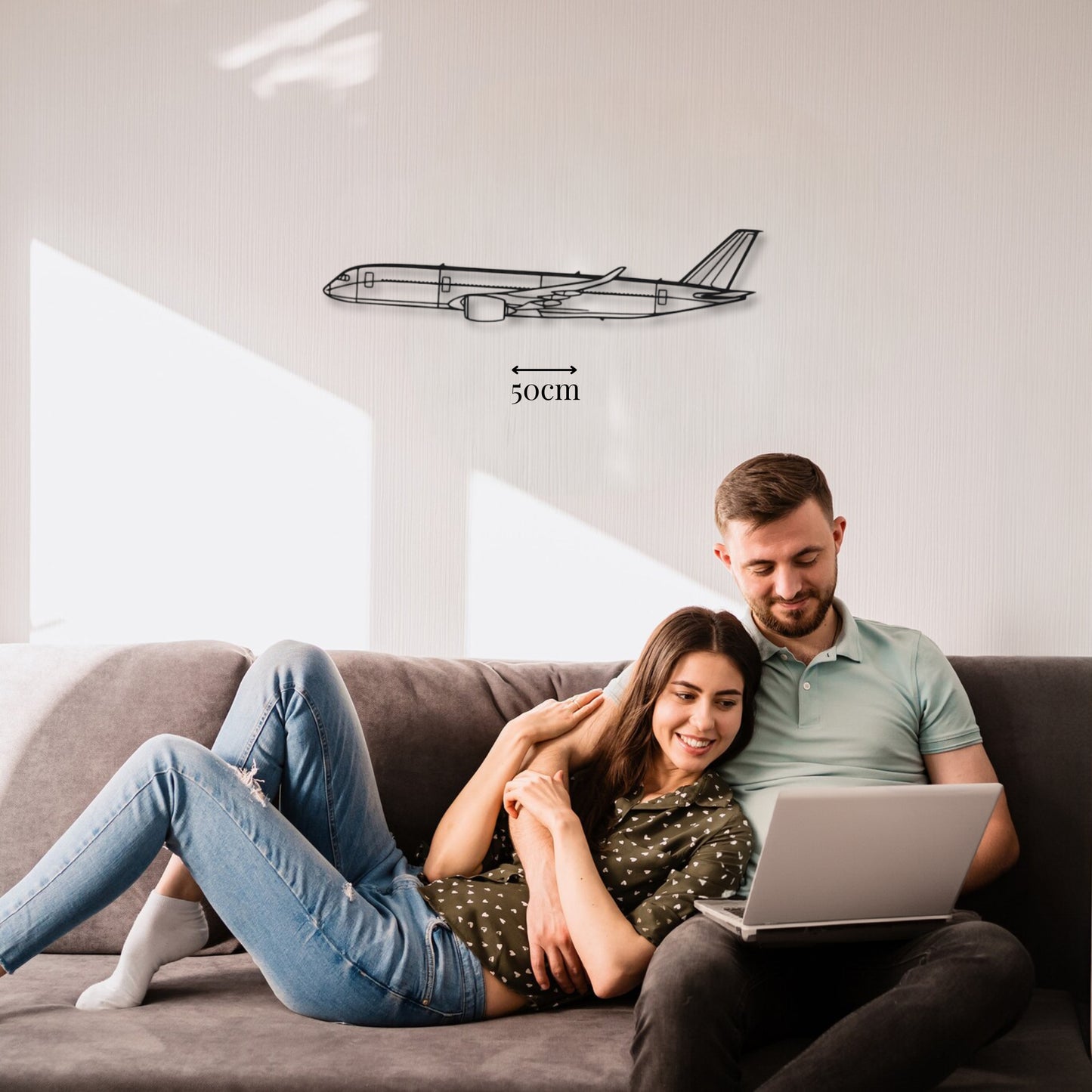 Petite décoration murale métal Avion Airbus A350 Precision