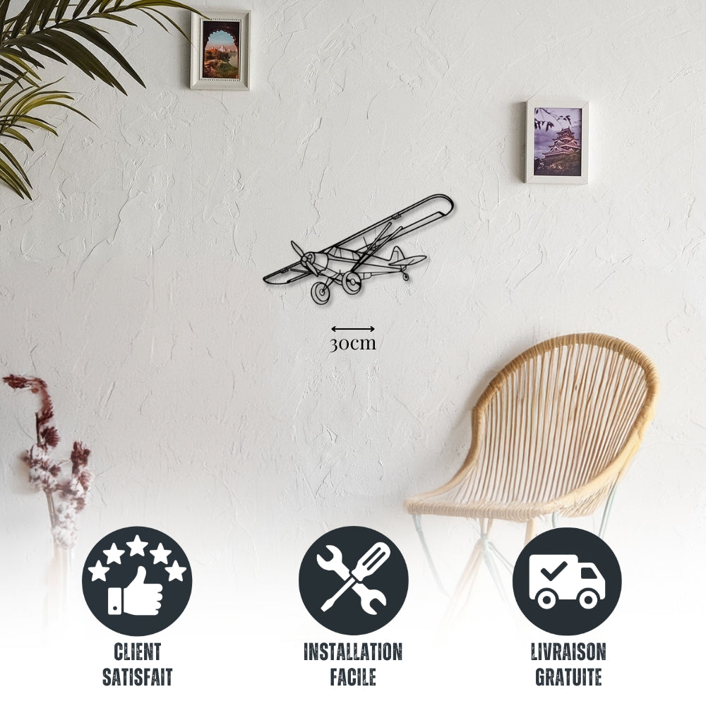 Petite décoration murale métal Avion Piper Super Cub Precision