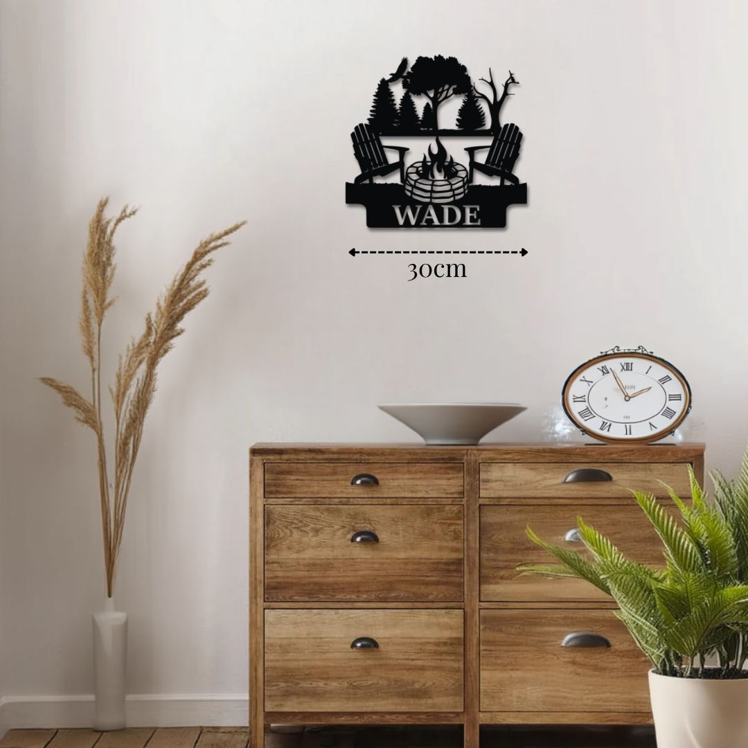 Petite Décoration Murale Métal Camping PrecisionMetal