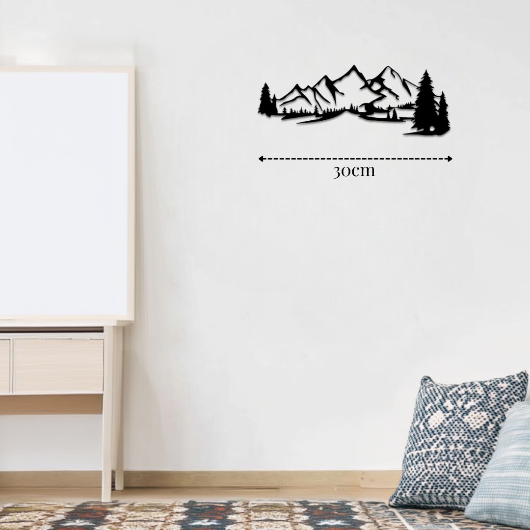 Petite décoration murale métal Montagne