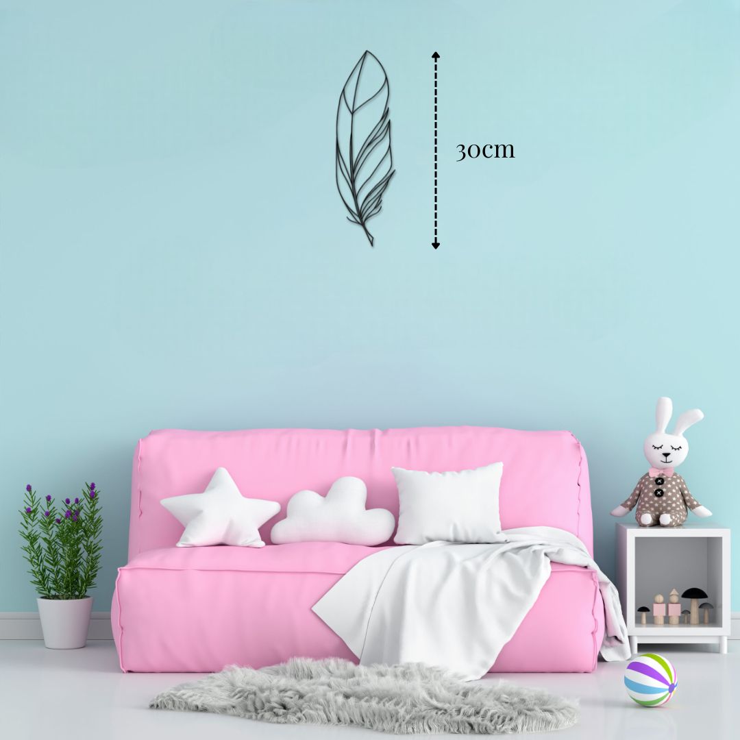 Petite décoration murale Plume métal déco