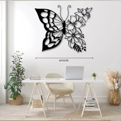 Déco murale métal Papillon extérieur