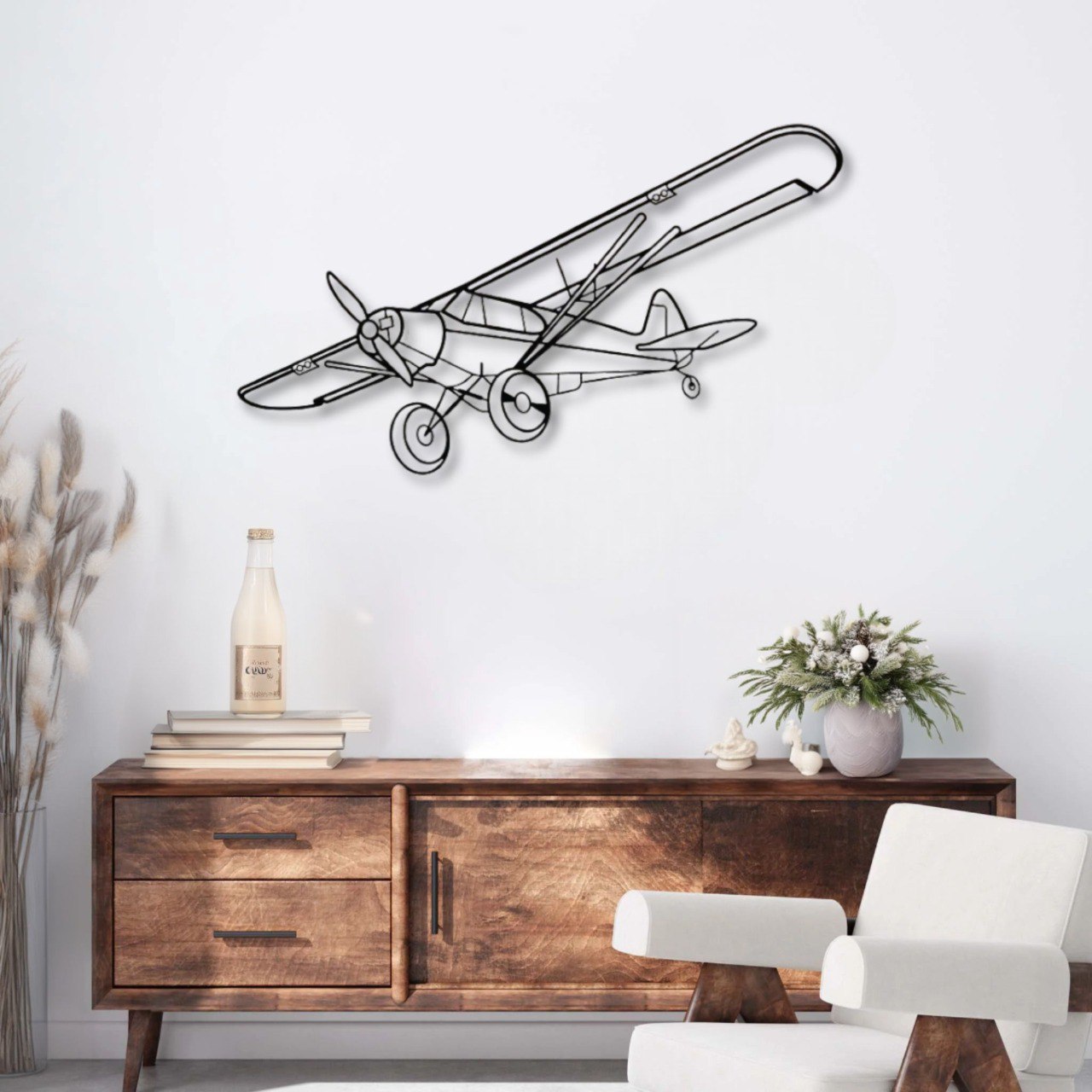Décoration murale métal Avion (avion utilitaire : Super Cub)