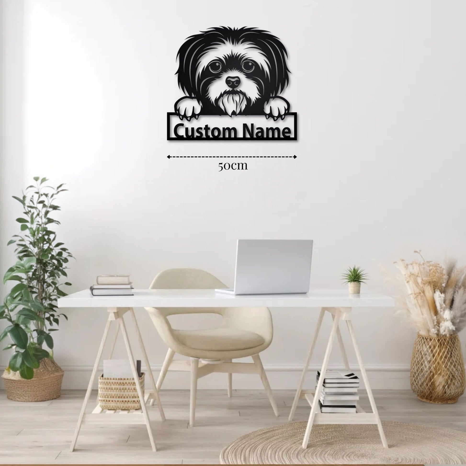 Décoration Métal Chien Shih Tzu Murale PrecisionMetal