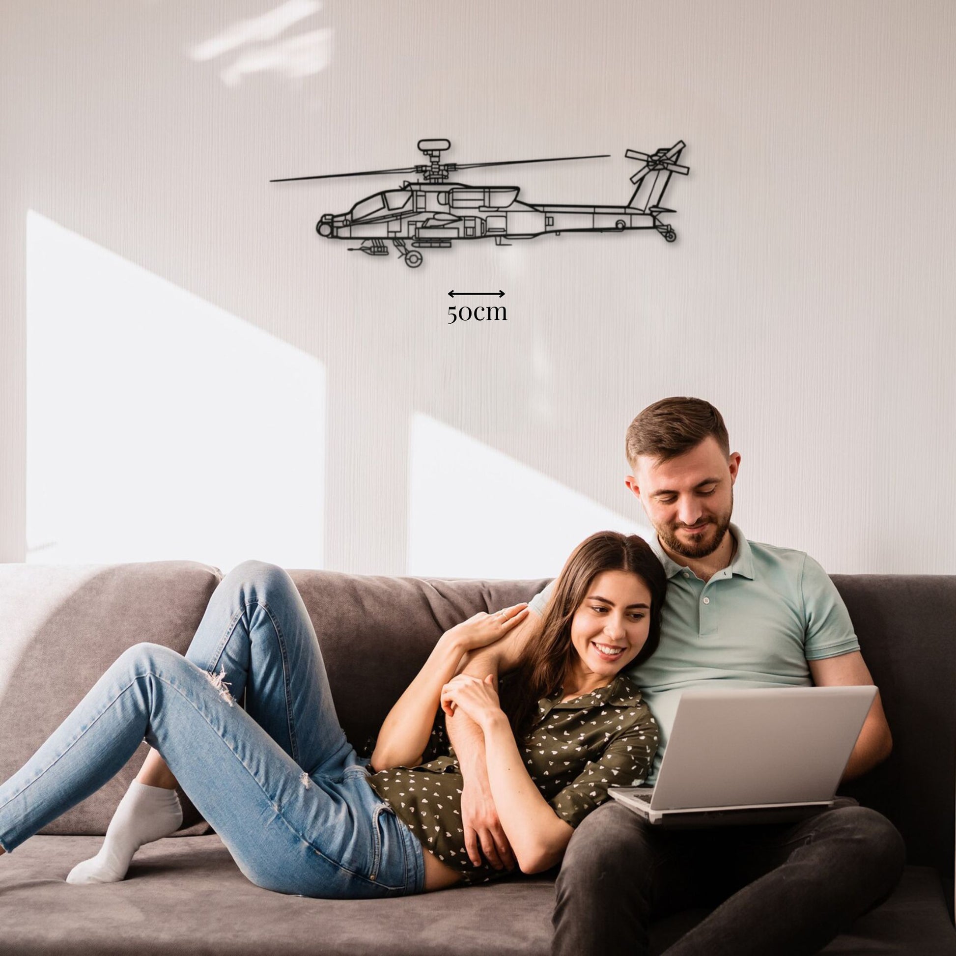 Décoration métal Hélicoptère Boeing AH-64D Apache
