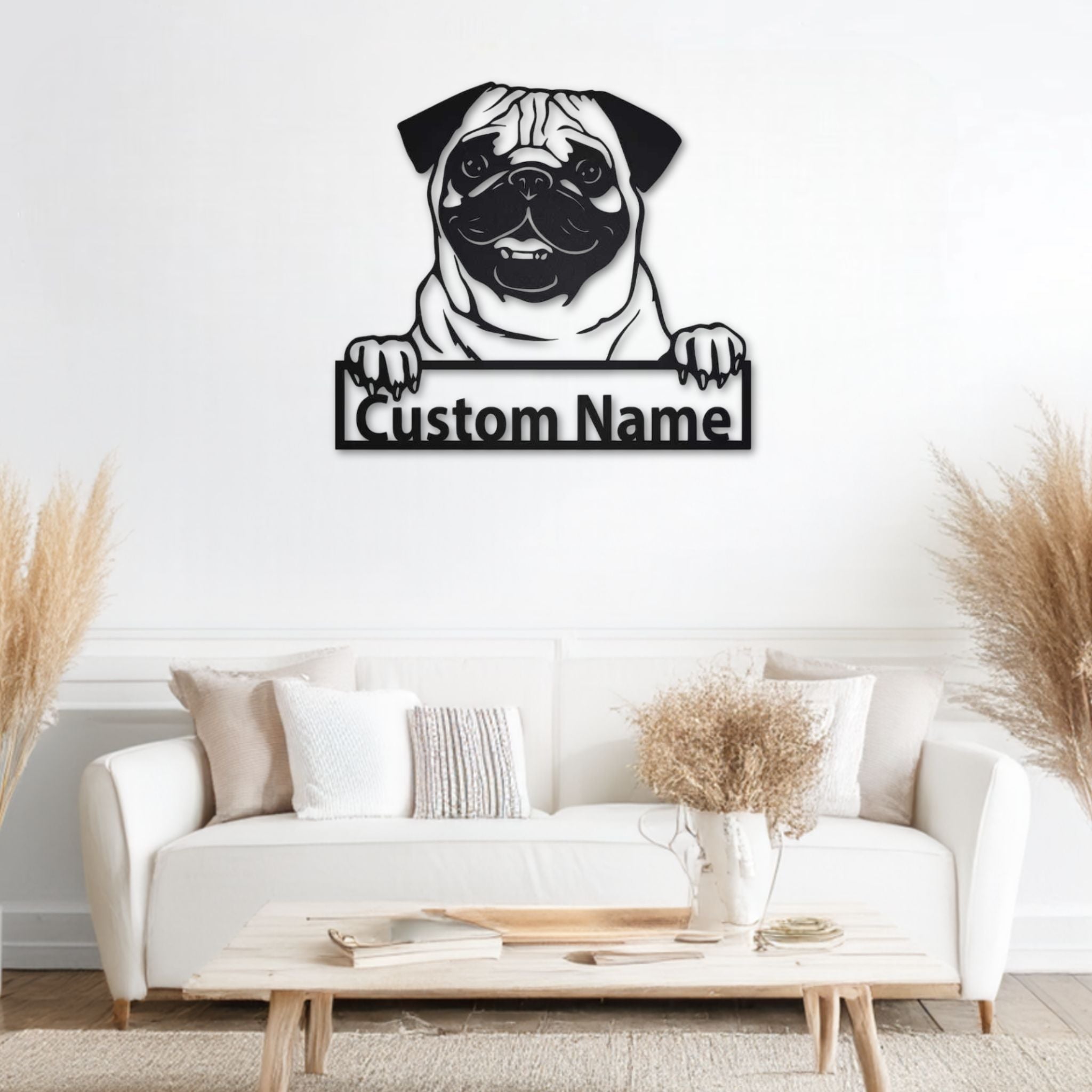 Chien Carlin décoration maison - multicolore - art moderne - Achat Chien Carlin décoration maison - multicolore - art moderne - Achat