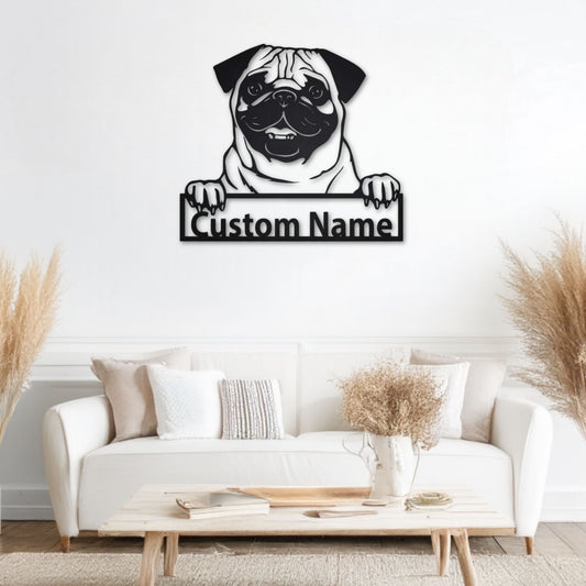 Décoration Murale Chien Carlin PrecisionMetal