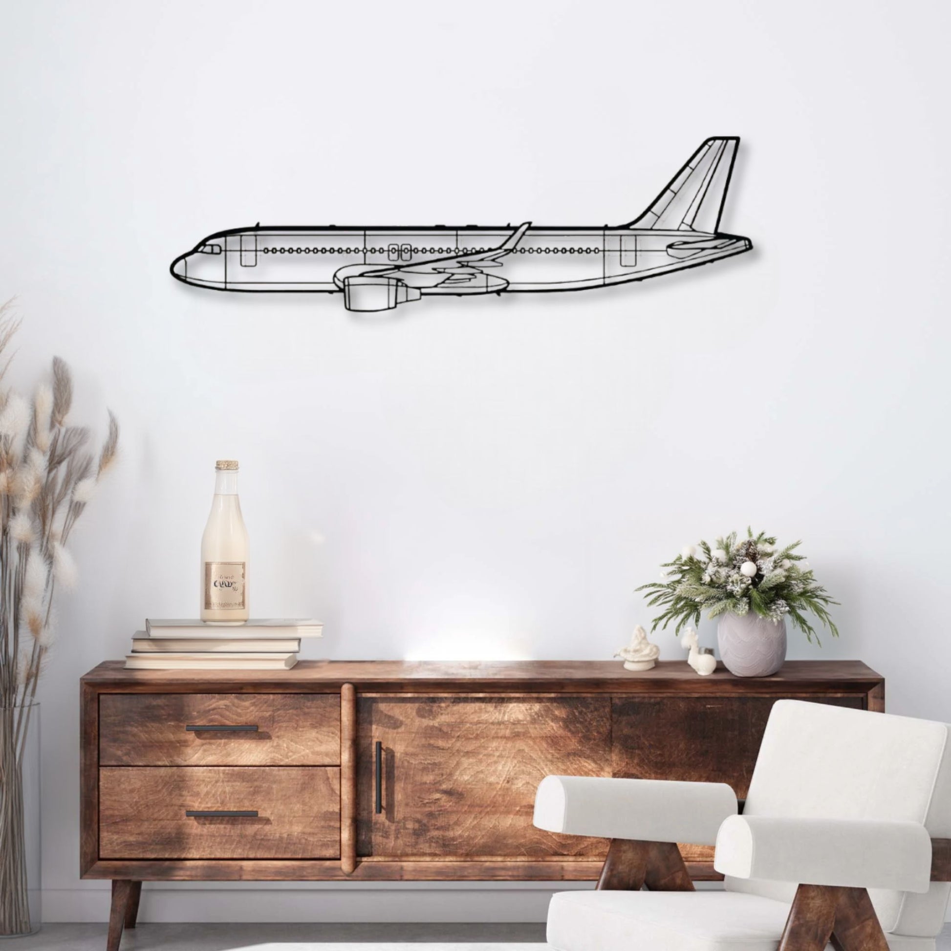 Décoration murale métal Avion Airbus A320