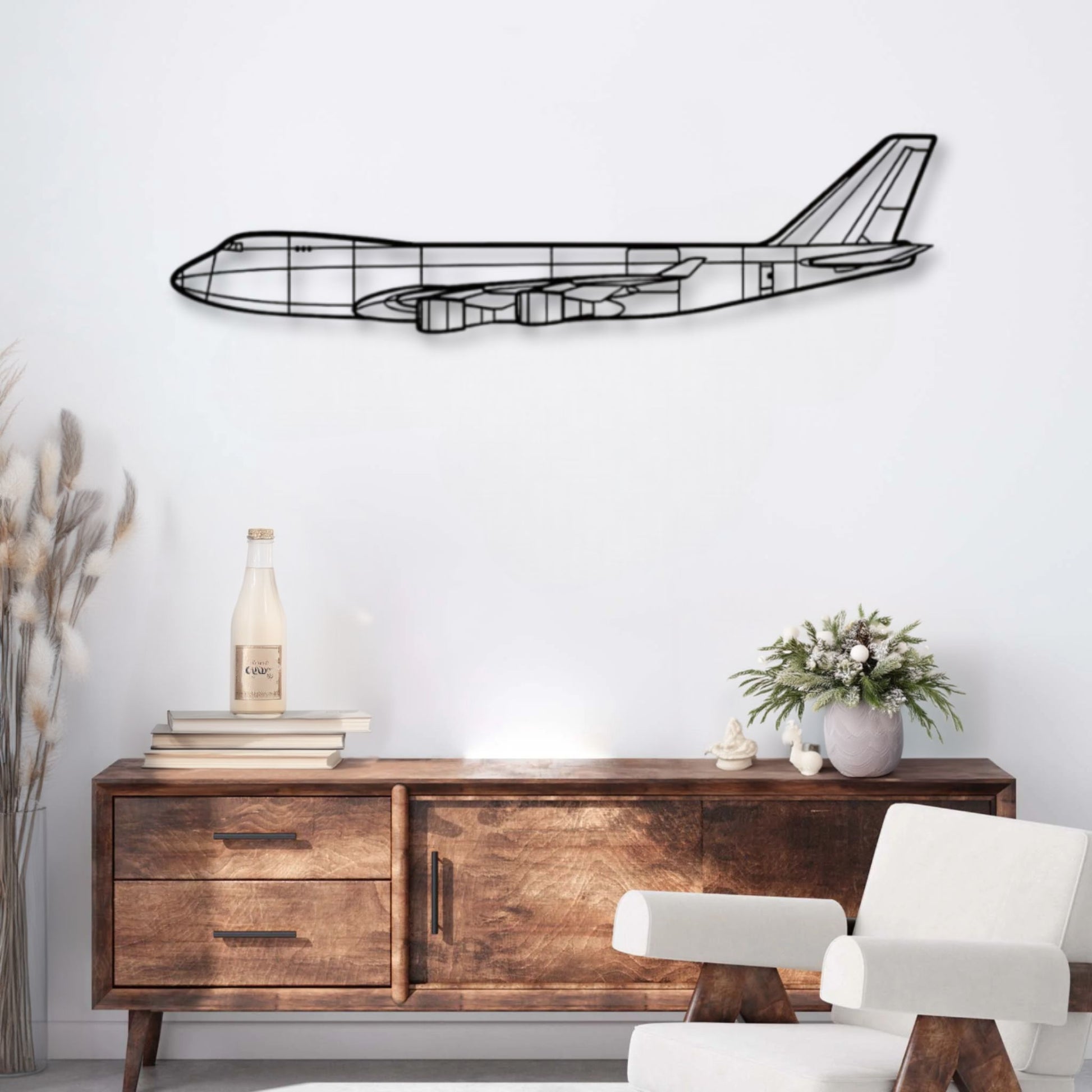 Décoration murale métal Avion Boeing 747-400F
