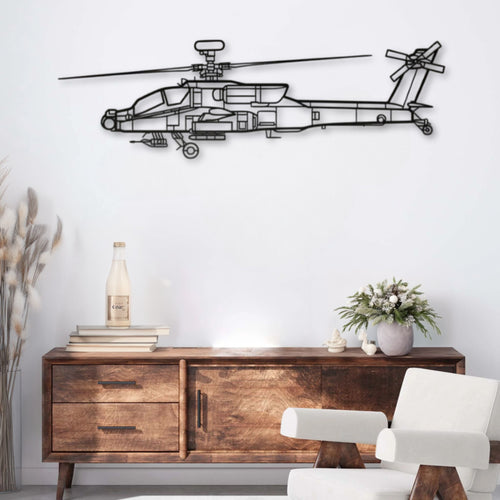 Décoration murale métal Hélicoptère Boeing AH-64D Apache