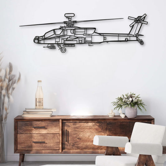 Décoration murale métal Hélicoptère Boeing AH-64D Apache