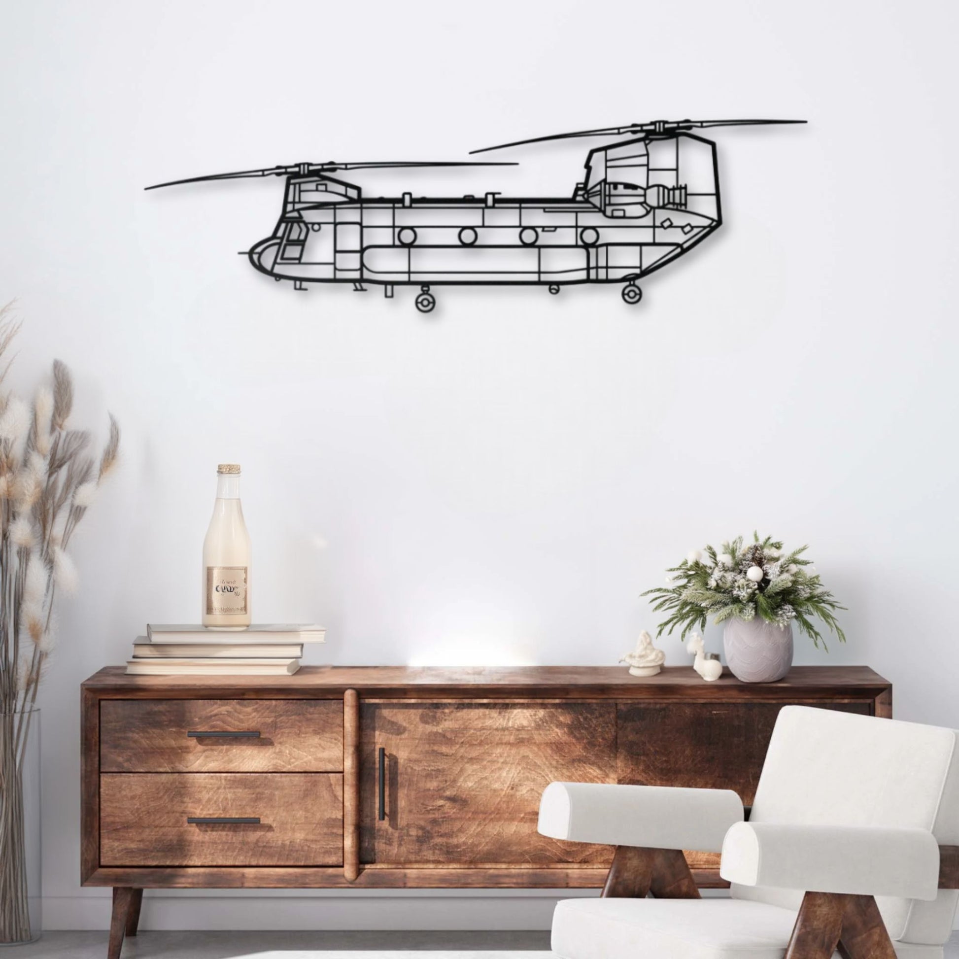 Décoration murale métal Hélicoptère Boeing CH-47 Chinook Precision