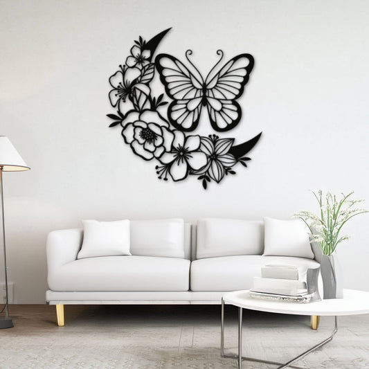 Décoration murale métal Papillon extérieur