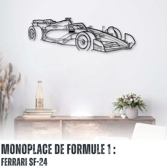 Décoration murale métal Voiture Ferrari SF-24 (Angle latéral)