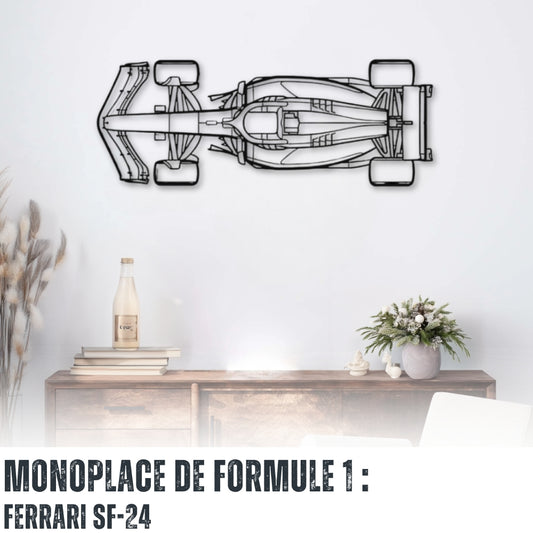 Décoration murale métal Voiture Ferrari SF-24 (Vue de dessus)