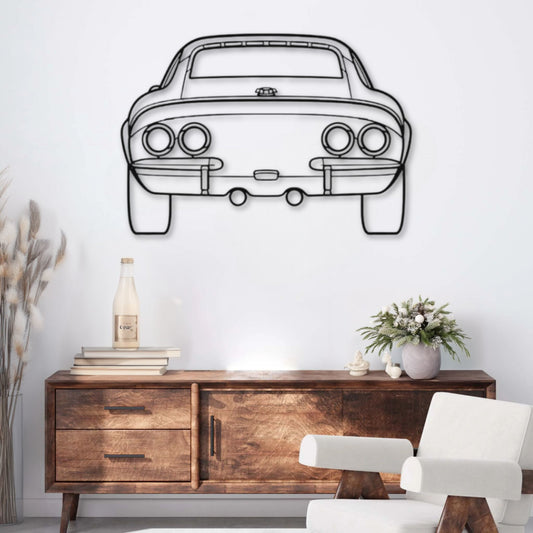 Décoration murale métal Voiture Opel GT 1970 (Vue arrière) PrecisionMetal