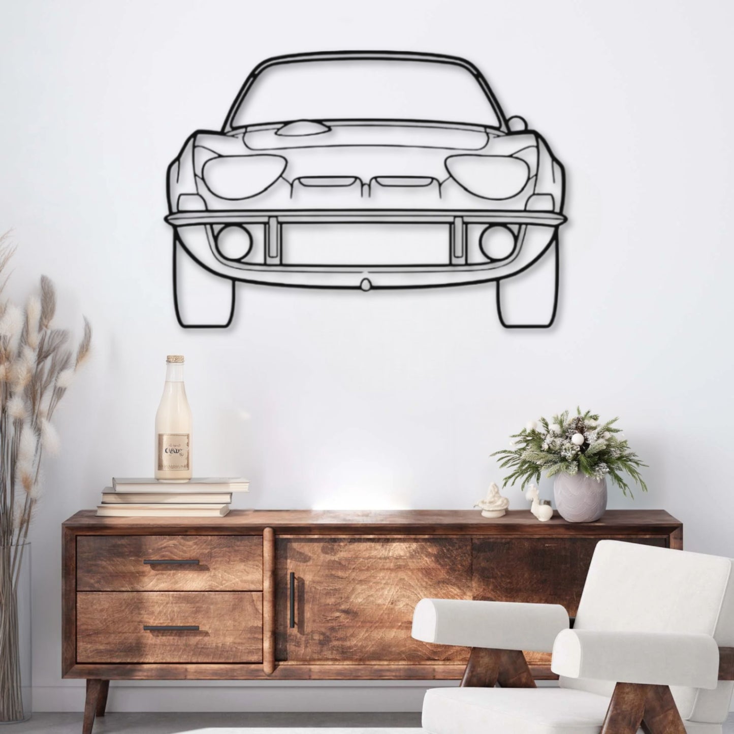 Décoration murale métal Voiture Opel GT 1970 (Vue avant) PrecisionMetal