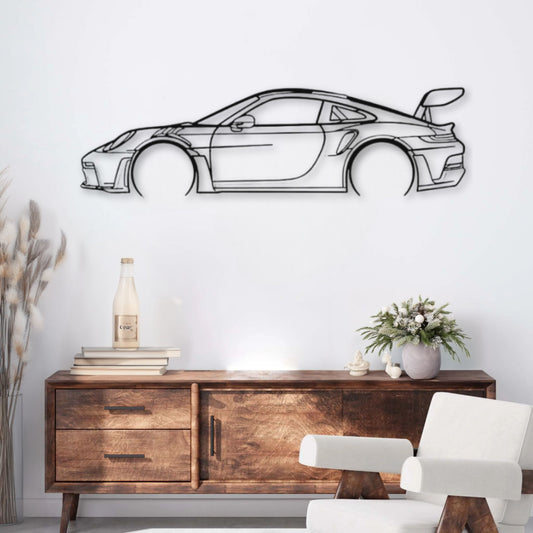 Décoration murale métal Voiture Porsche 911 GT3 RS model 992 (Détaillées) PrecisionMetal