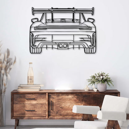 Décoration murale métal Voiture Porsche 911 GT3 RS model 992 (Vue arrière) PrecisionMetal