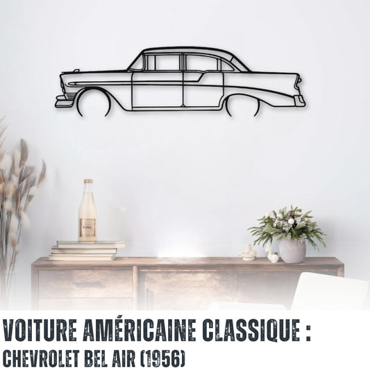 Décoration murale Voiture en métal Chevrolet Bel Air (1956)