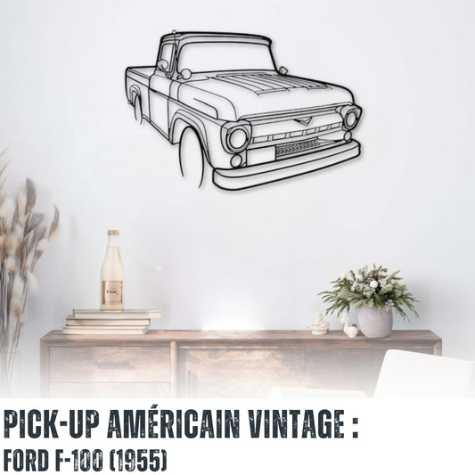 Décoration murale Voiture en métal Ford F-100 (1955)