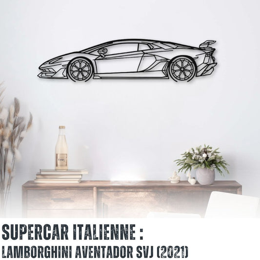 Décoration murale métal Voiture : Lamborghini Aventador SVJ 2021 (Détaillées)