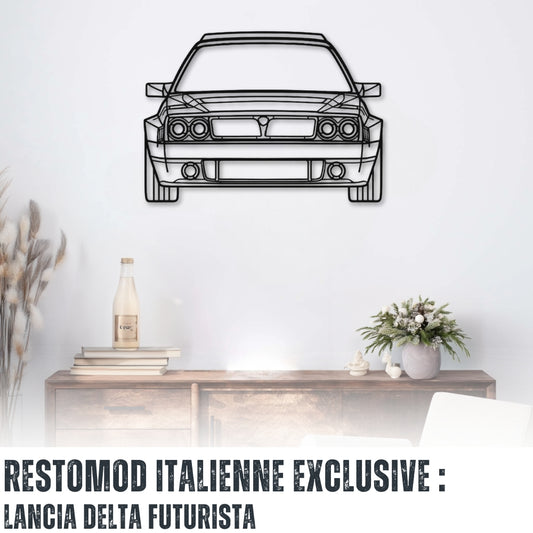 Décoration murale Voiture en métal Lancia Delta Futurista