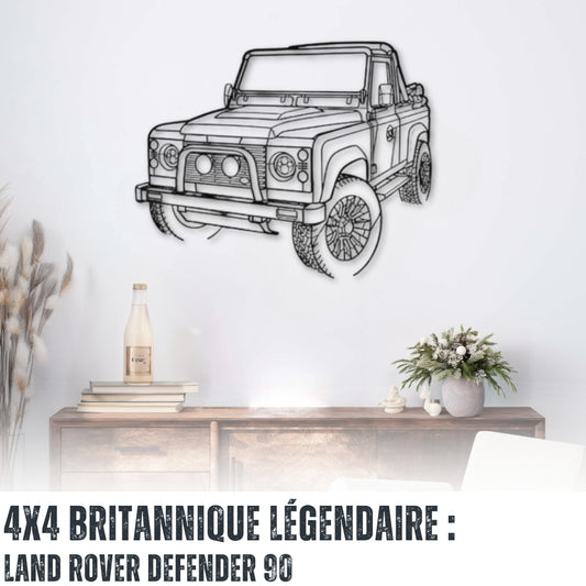 Décoration murale Voiture en métal Land Rover Defender 90