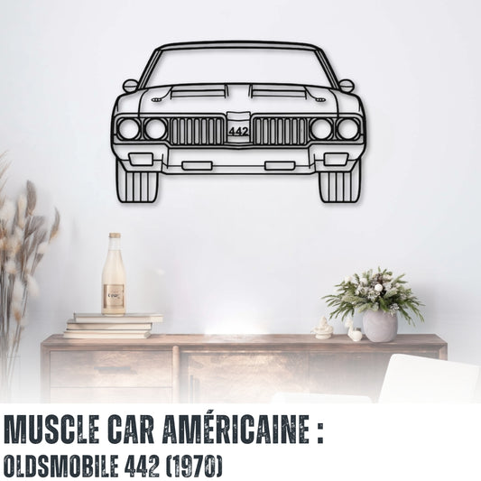 Décoration murale Voiture en métal Oldsmobile 442 (1970)