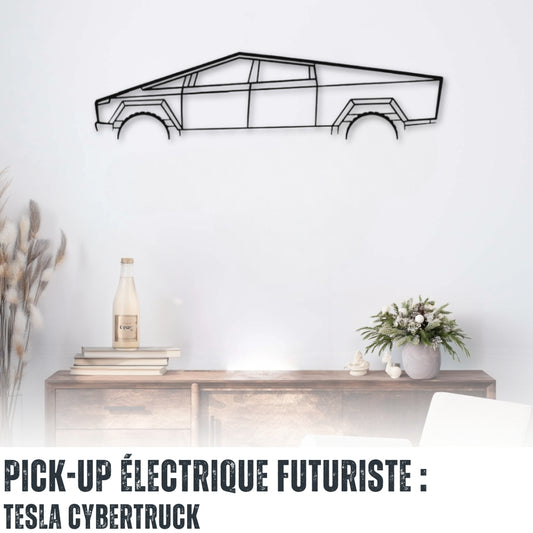 Décoration murale Voiture en métal Tesla Cybertruck