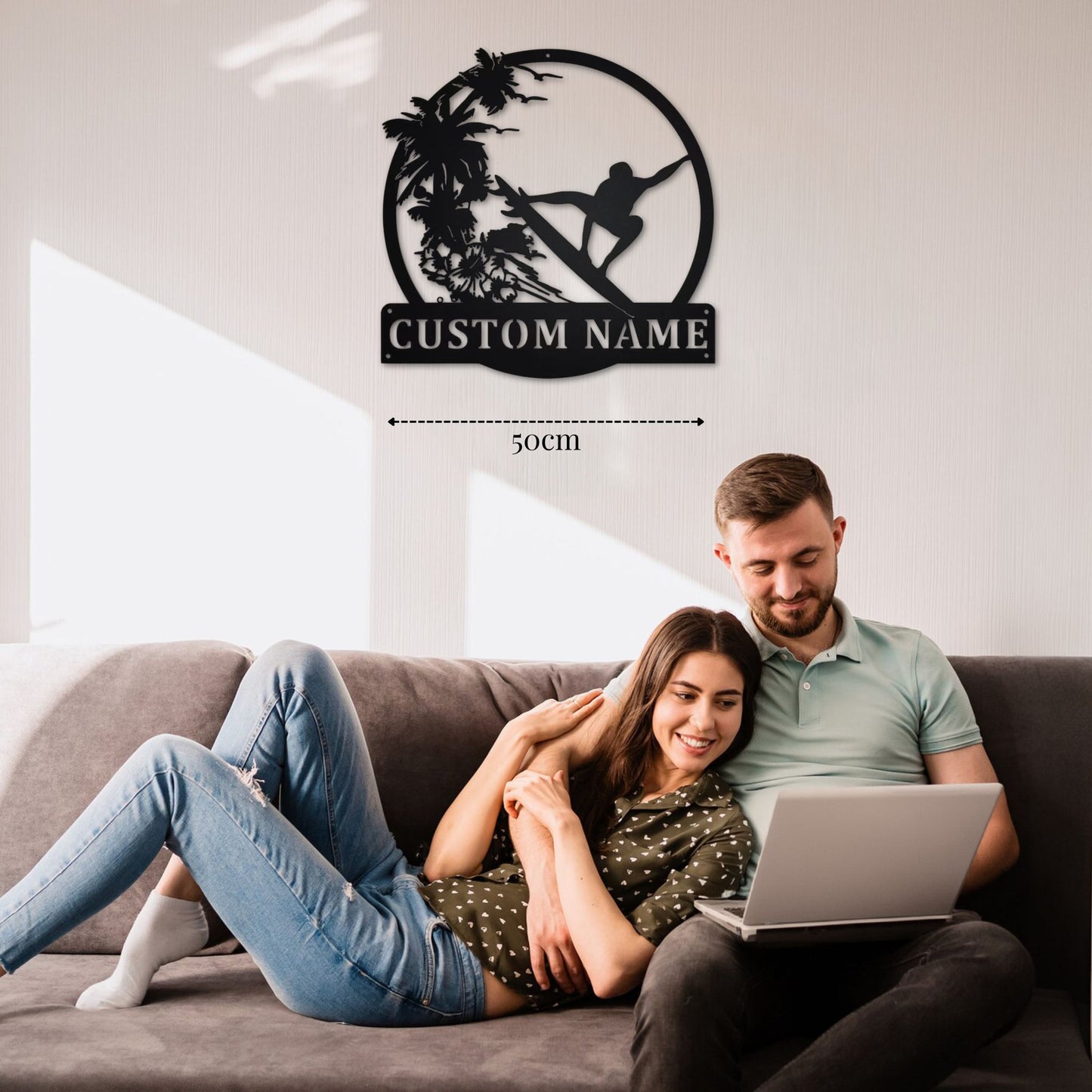 Décoration Planche de Surf Murale Métal Personnalisable PrecisionMetal