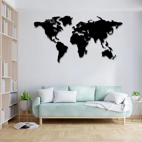 Mappemonde murale métal