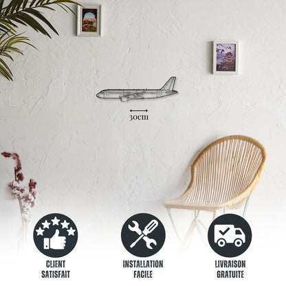 Petite décoration murale métal Avion Airbus A320