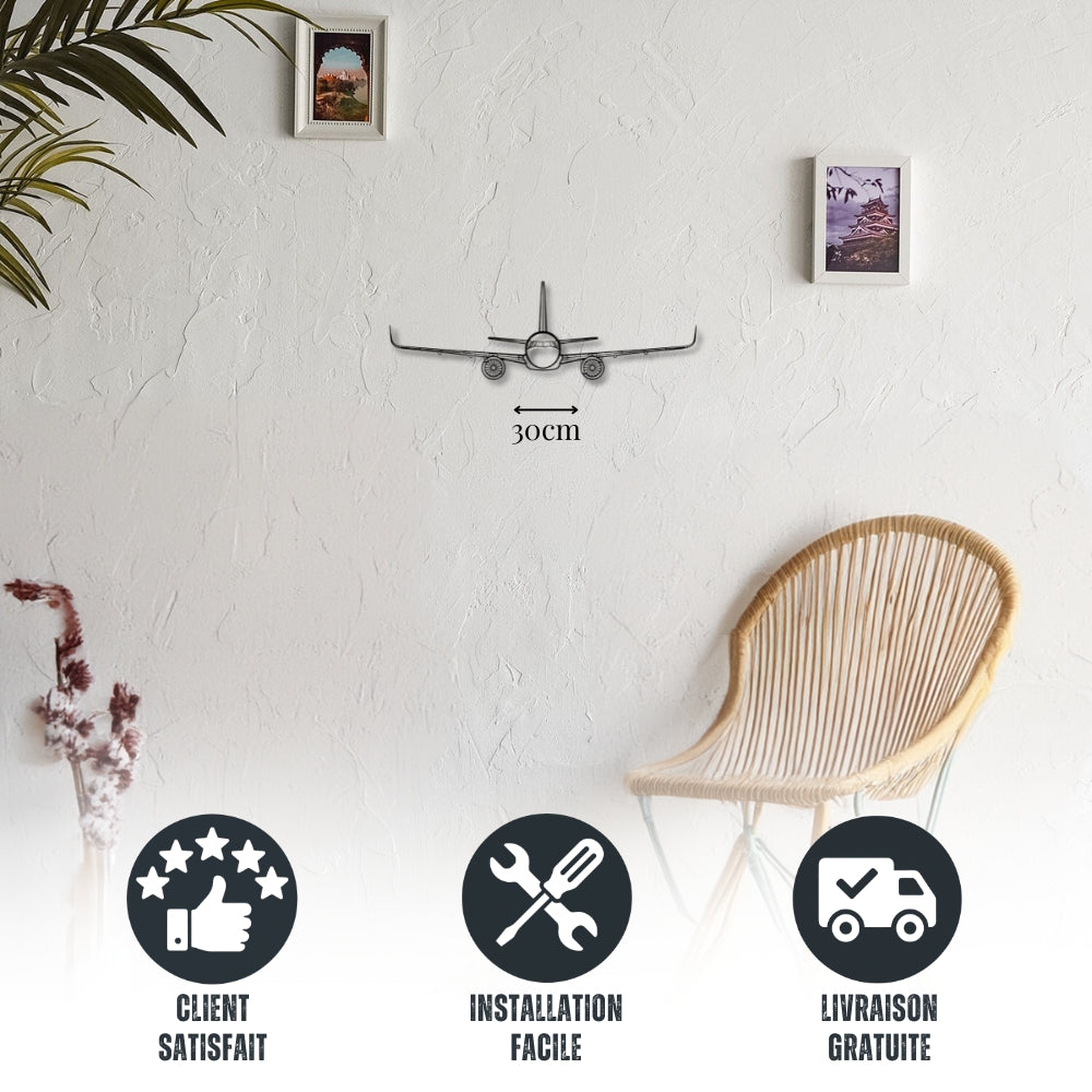 Petite décoration murale métal Avion Airbus A321