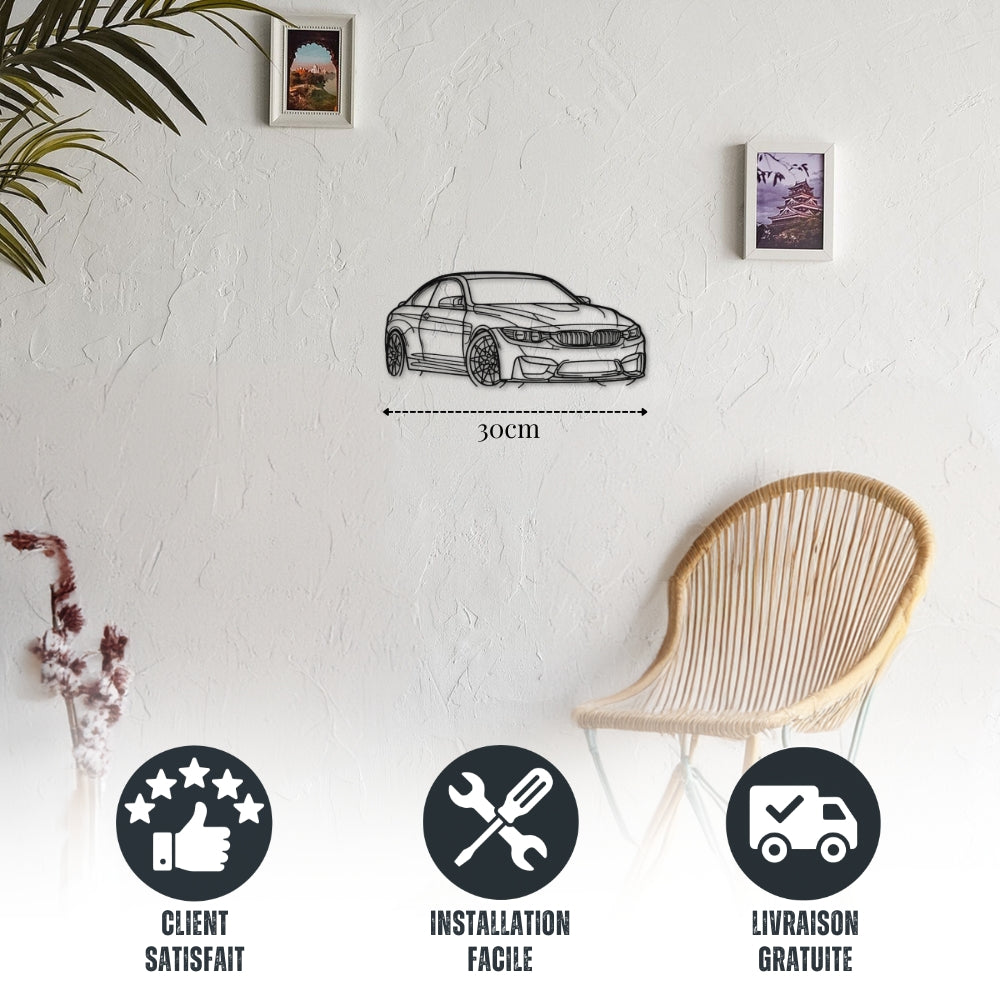 Petite décoration murale métal Voiture BMW M4 (F82)