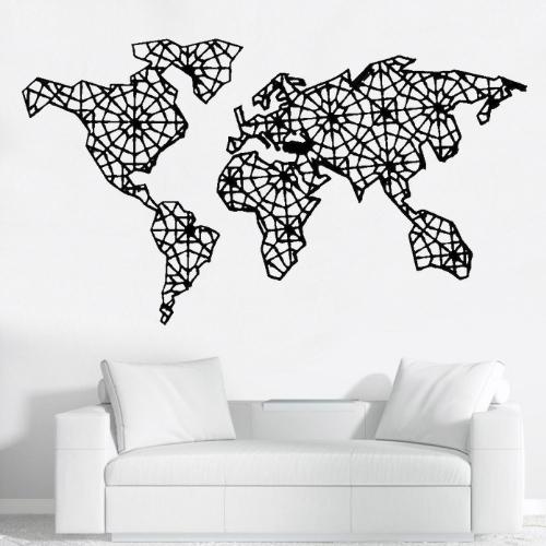 Tableau Décoratif Carte Du Monde Imprimée Sur Toile - Plusieurs Tailles - Neuf - Art Mural