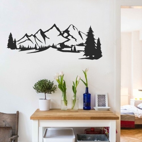 Déco Murale Métal Montagne Chambre