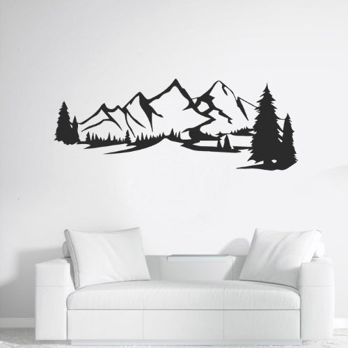 Déco Murale Métal Montagne Salon