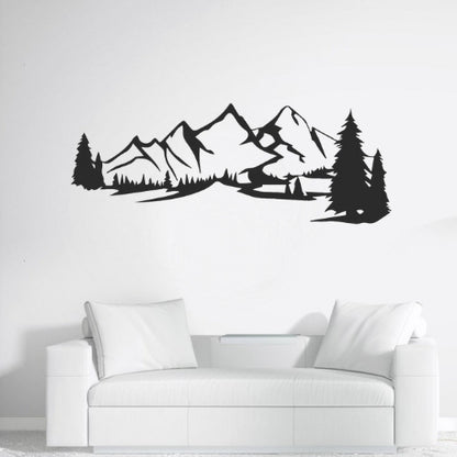 Déco Murale Métal Montagne Salon